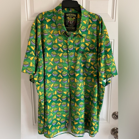 DIXXON Other - Dixxon Flannel x FIST Chips N‎ Guac Party Wear Short Sleeve Shirt Green Mens 3X
